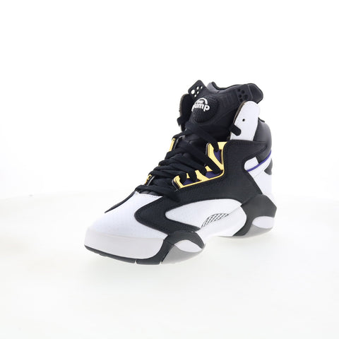 Reebok Shaq Attaq Mens White Leather Lace Up Athletic Basketball Shoes