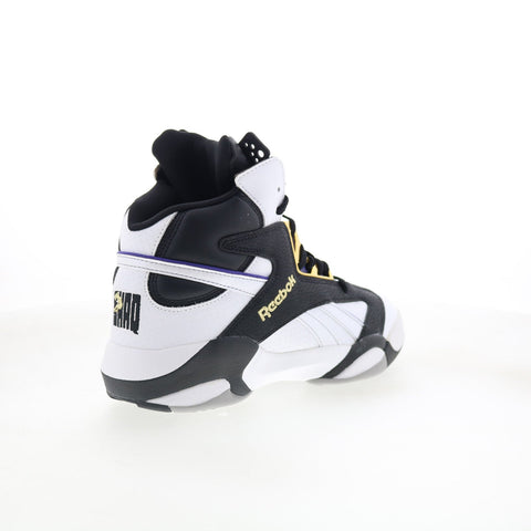 Reebok Shaq Attaq Mens White Leather Lace Up Athletic Basketball Shoes