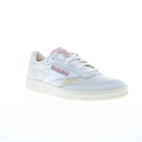 Reebok Club C 85 Vintage Mens Beige Leather Lace Up Lifestyle Sneakers Shoes