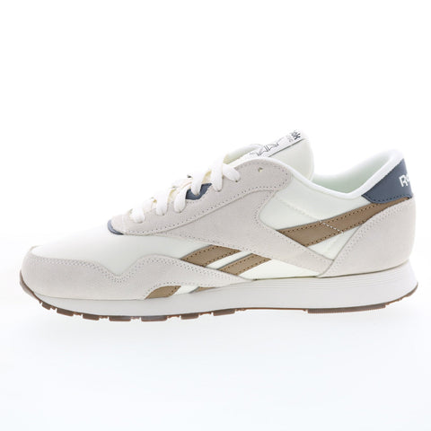 Reebok Classic Nylon Mens Beige Suede Lace Up Lifestyle Sneakers Shoes