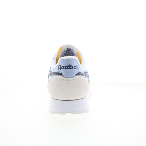 Reebok Classic Leather Mens White Leather Lace Up Lifestyle Sneakers Shoes