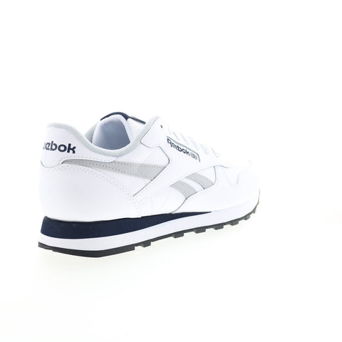 Reebok Classic Leather Mens White Leather Lace Up Lifestyle Sneakers Shoes