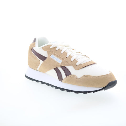 Reebok Glide Mens Beige Suede Lace Up Lifestyle Sneakers Shoes