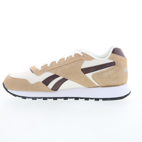 Reebok Glide Mens Beige Suede Lace Up Lifestyle Sneakers Shoes