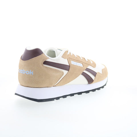 Reebok Glide Mens Beige Suede Lace Up Lifestyle Sneakers Shoes