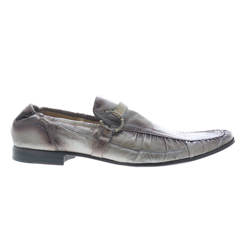 Debut Matisse 1011 Mens Gray Leather Slip On Loafers & Slip Ons Casual Shoes