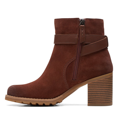 Clarks Clarkwell Hall 26167718 Womens Brown Suede Ankle & Booties Boots