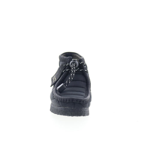 Clarks Wallabee Boot 26168587 Womens Black Canvas Lace Up Chukkas Boots