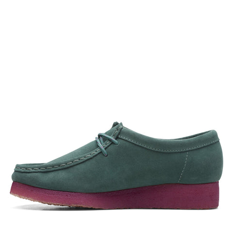 Clarks Wallabee 26168644 Womens Green Oxfords & Lace Ups Casual Shoes