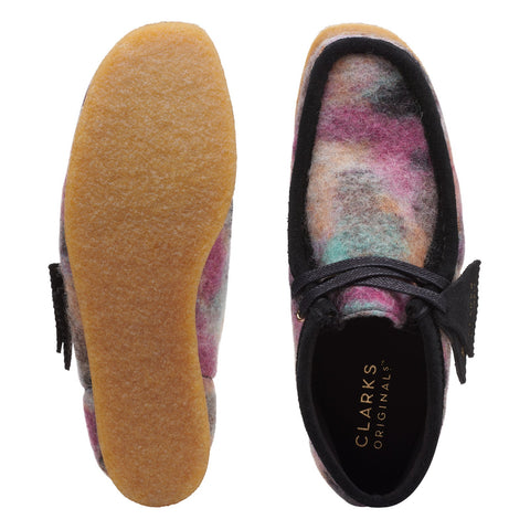 Clarks Wallabee Boot 26168702 Womens Black Canvas Lace Up Chukkas Boots