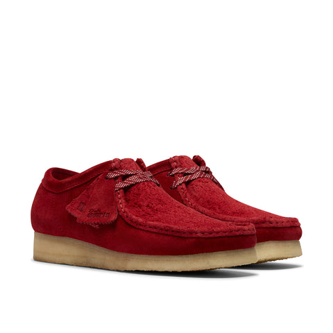 Clarks Wallabee 26182822 Mens Red Leather Oxfords & Lace Ups Casual Shoes