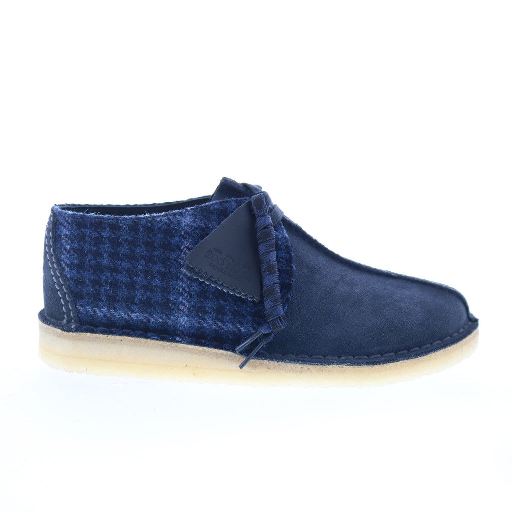 clarks navy blue dress shoes Clarks - Mens - Desert Trek Navy Tweed Combination - 10.5