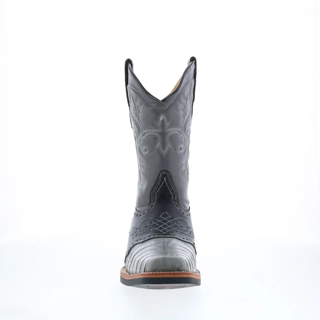 Men's King Exotic Fuscus Caiman Belly Boots With Inside Zipper Black (479B8205) main image 0
