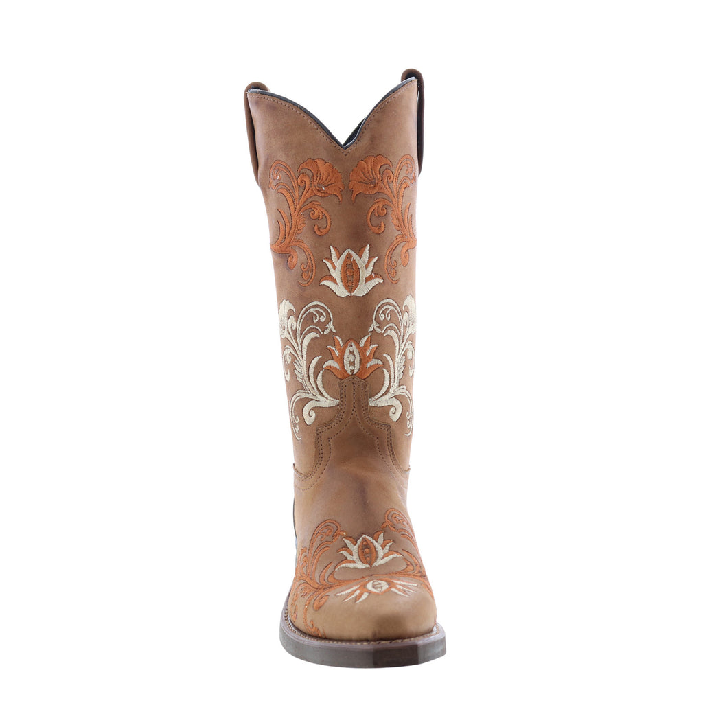 Jane Vintage Women's Cowboy Ankle Boots – Comfortable Low Heel PU Leather Slip-On main image 0
