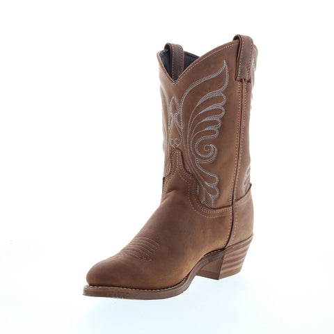 Abilene Boots 9147 Womens Brown Leather Slip On Western Boots