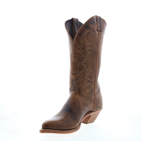 Abilene Boots 9172 Womens Brown Leather Slip On Western Boots