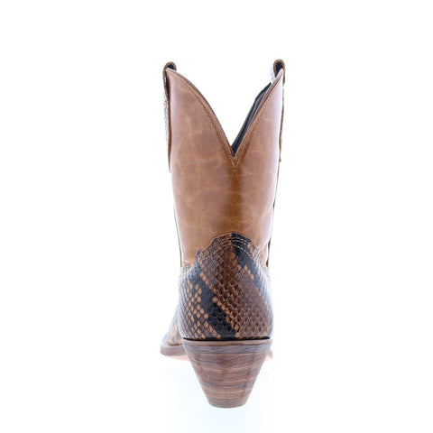 Abilene Boots 9296 Womens Brown Leather Slip On Western Boots