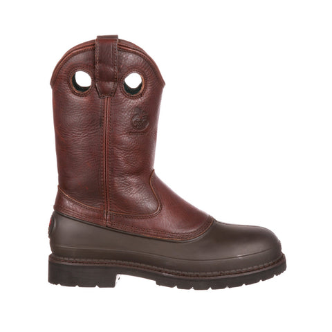 Georgia Muddog Steel Toe Wellington Mens Brown Wide Work & Safety Boots