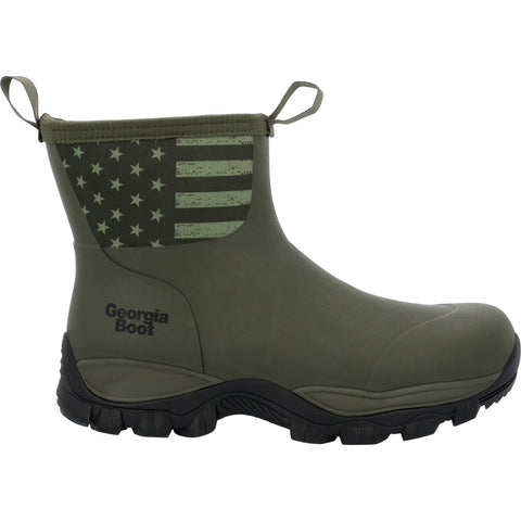 Georgia GBR Mid Rubber GB00631 Mens Green Leather Work & Safety Boots