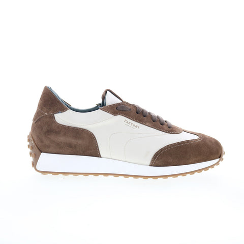 Di Bianco Heraclus Mens White Suede Lace Up Lifestyle Sneakers Shoes