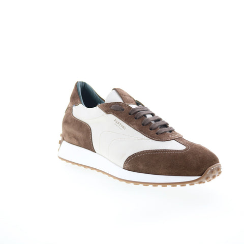 Di Bianco Heraclus Mens White Suede Lace Up Lifestyle Sneakers Shoes