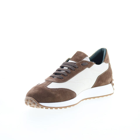 Di Bianco Heraclus Mens White Suede Lace Up Lifestyle Sneakers Shoes