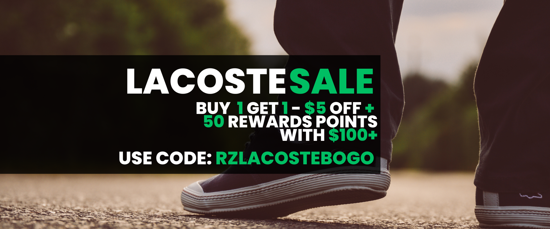 Lacoste Sale -$5 OFF + 100 Points with $100+