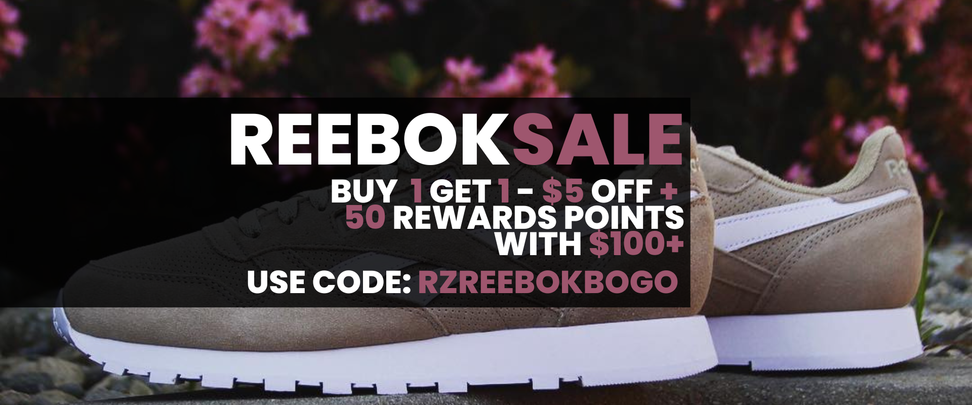 Reebok Sale - $5 OFF + 50 Points