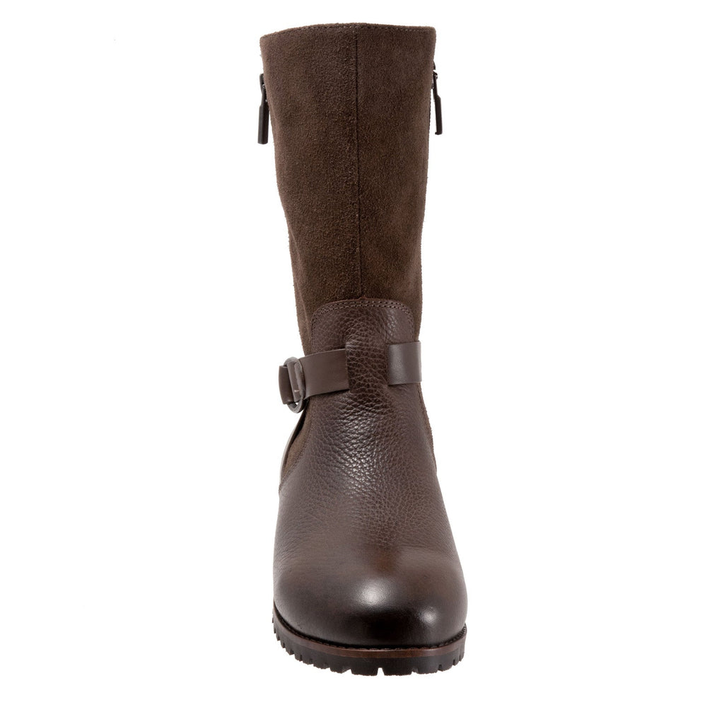 Softwalk Marlowe S1857-046 Womens Brown Wide Leather Casual Dress Boot