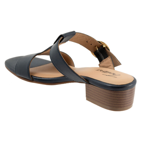 Trotters Nanna T2410-400 Womens Black Leather Heeled Sandals Shoes