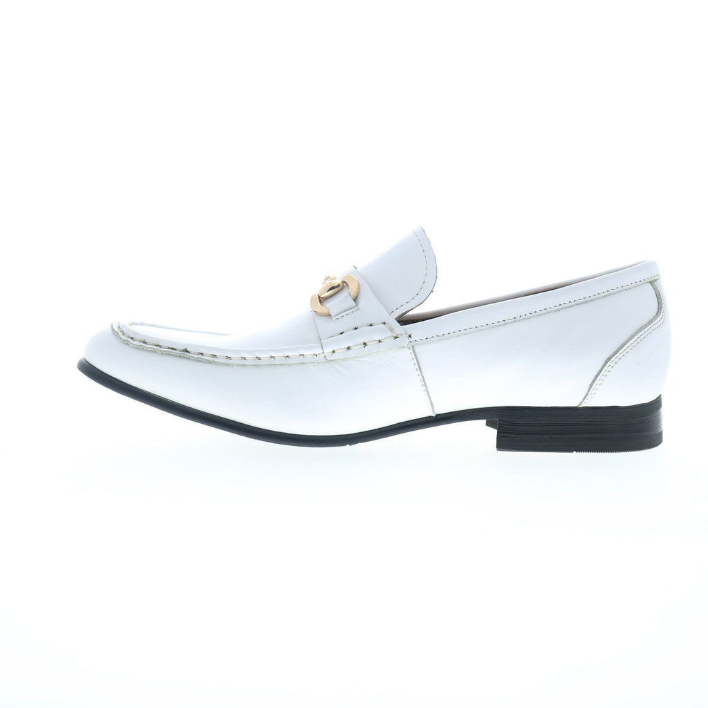 mens white leather slip on shoes