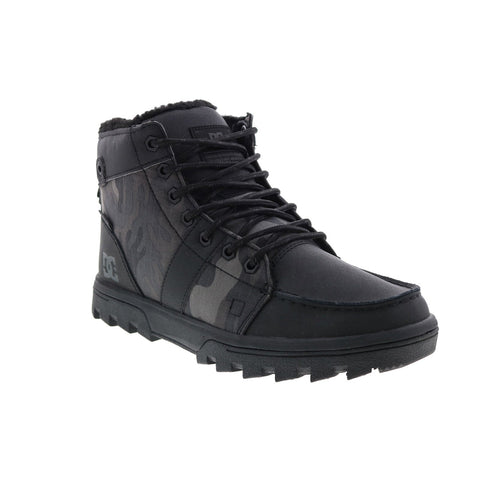 DC Woodland Boot ADYB700042-BP2 Mens Black Leather Lace Up Casual Dress Boots