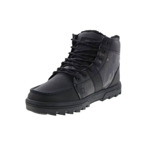 DC Woodland Boot ADYB700042-BP2 Mens Black Leather Lace Up Casual Dress Boots