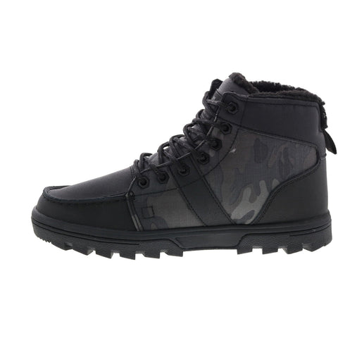 DC Woodland Boot ADYB700042-BP2 Mens Black Leather Lace Up Casual Dress Boots