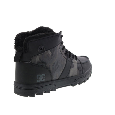 DC Woodland Boot ADYB700042-BP2 Mens Black Leather Lace Up Casual Dress Boots