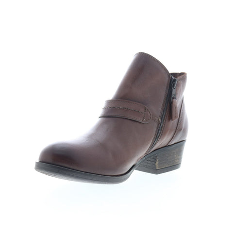 Miz Mooz Bennet Womens Brown Leather Zipper Ankle & Booties Boots