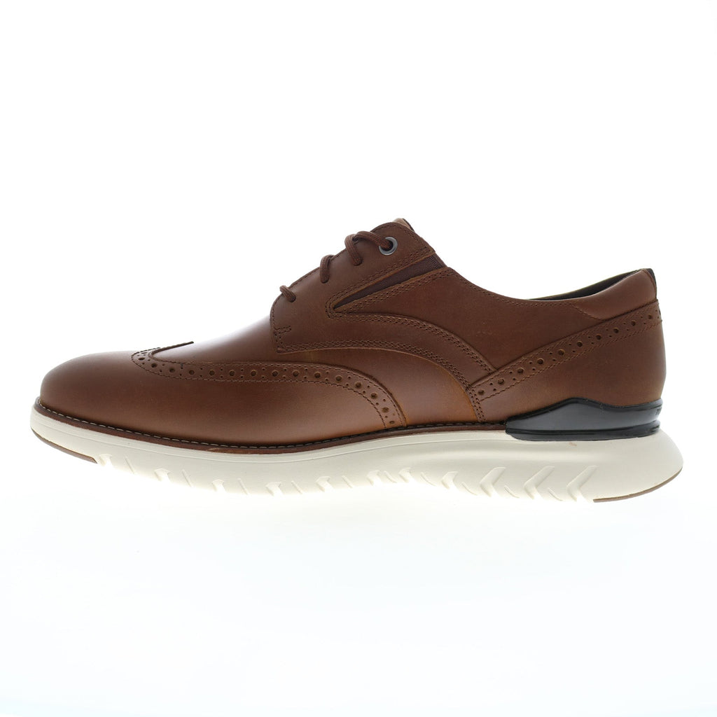 Rockport Total Motion Sport Plain Toe Oxfords - Men's Brown Leather Wide (E) Dress Shoes
