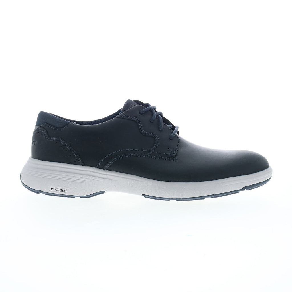 Rockport Noah Plain Toe Mens Blue Wide Oxfords & Lace Ups Plain