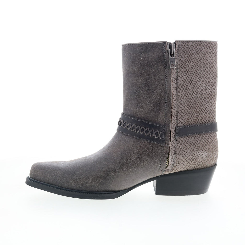 Dingo Butch Cowboy Boots DI-219 Mens Gray Leather Zipper Western