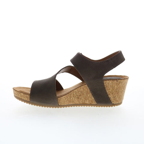 Eurosoft Elda ES0028300 Womens Brown Suede Strap Wedges Sandals Shoes