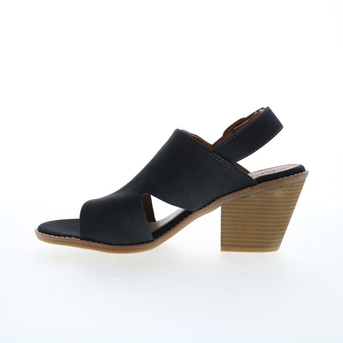 Eurosoft Taite ES0035401 Womens Black Suede Strap Heeled Sandals Shoes