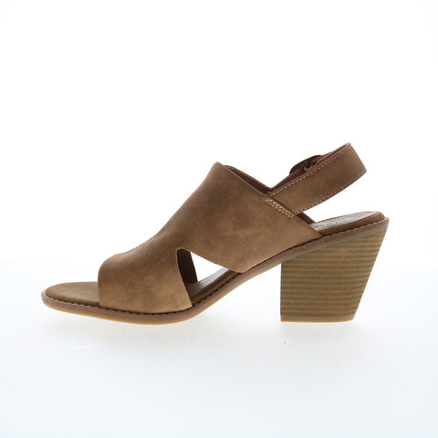 Eurosoft Taite ES0035406 Womens Brown Suede Hook & Loop Heeled Sandals Shoes