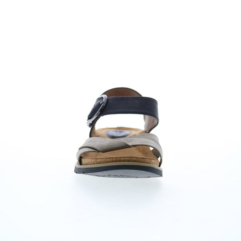 Eurosoft Galiana ES0036391 Womens Black Nubuck Strap Sandals Shoes