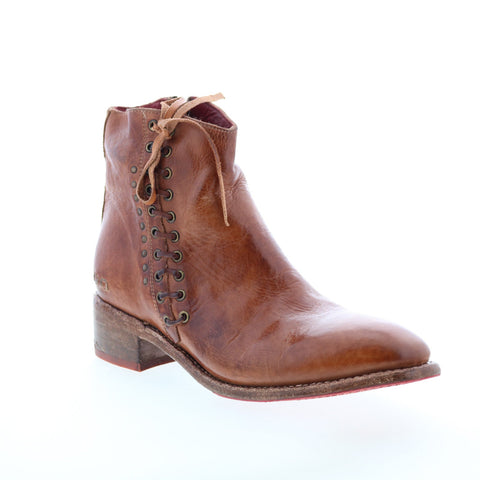 Bed Stu Aldina F328016 Womens Brown Leather Zipper Ankle & Booties Boots