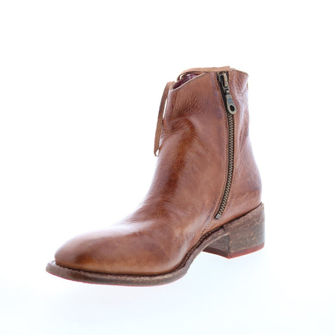 Bed Stu Aldina F328016 Womens Brown Leather Zipper Ankle & Booties Boots