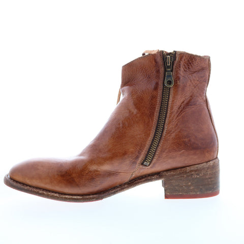 Bed Stu Aldina F328016 Womens Brown Leather Zipper Ankle & Booties Boots