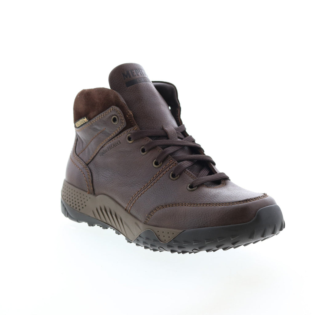 Mephisto Fausto Mens Brown Leather Lace Up Casual Dress Boots
