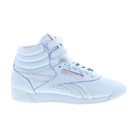 Reebok Cardi B Freestyle HI Womens Blue Leather Lifestyle Sneakers Shoes