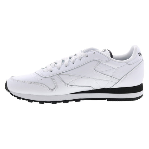 Reebok Classic Leather Mens White Leather Lace Up Lifestyle Sneakers Shoes