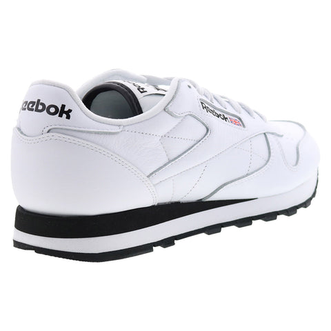Reebok Classic Leather Mens White Leather Lace Up Lifestyle Sneakers Shoes